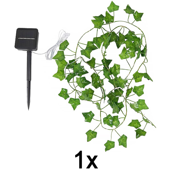 1x Ηλιακά φώτα με τεχνητά φύλλα κισσού (5 m) | LEAFGLO