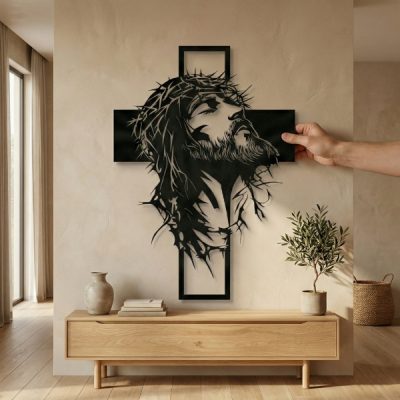 Μοντέρνος μεταλλικός σταυρός τοίχου | JESUMET